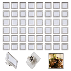 Square DIY Sublimation Blank Brooch Pin Making Kit, with Alloy Brooch Base Settings & Film, Square, 19.5x19.5mm