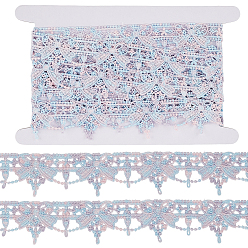 Фламинго Цветочная вышивка пришитые полиэстеровые ленты нашивки, с картонной карточкой, фламинго, 38 мм