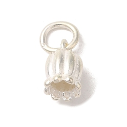 Серебро 925 подвески-тюльпаны из стерлингового серебра с соединительными кольцами, серебряные, 9x6x6 мм, отверстие : 4 мм