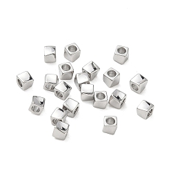 Platinum Brass Spacer Beads, Twist Cube, Platinum, 3x3x3mm, Hole: 2mm