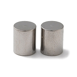 Нержавеющая Сталь Цвет Не тускнеют 304 наконечники из нержавеющей стали для шнурков, шнурки на голове, колонка, цвет нержавеющей стали, 5x6 мм, отверстие : 4 мм