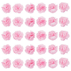 Pink 40шт полиэфирная ткань цветы, для поделок ободки цветочные аксессуары свадебные аксессуары для волос для девочек и женщин, розовые, 34 мм