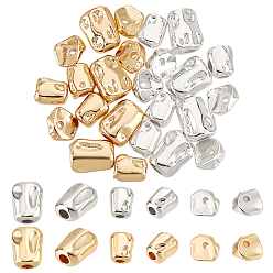 (52) Непрозрачная лаванда 24шт 6 стили стойка покрытие латунные распорные бусины, самородки, разноцветные, 5.5~7.5x4.5~6x2.5~3.5 мм, отверстие : 0.5~1.8 мм, 4 шт / стиль