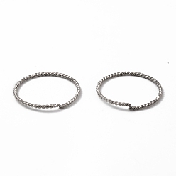 Edelstahl Farbe Anlaufgeschützt 304 offene Biegeringe aus Edelstahl, gesägt, verdreht, rund, Edelstahl Farbe, 20.5x1.1 mm, Innendurchmesser: 18.3 mm, ca. 180 Stk. / Beutel