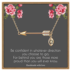 Letter Q Латунные микропаве прозрачные кубические цирконии стрела с подвеской в виде буквы, золотые, Буква Q, 15.75 дюйм (40 см)