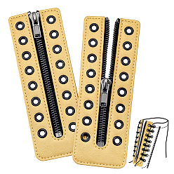 Золотистый 2 шт. ПУ аксессуары для молнии, золотые, 160x55x3 мм