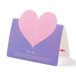 Lila Herz grußkarten, Valentinstag Liebeskarten, zur Jubiläumshochzeitsfeier, Rechteck, lila, 96x135x0.3 mm, 50 Stück / Beutel