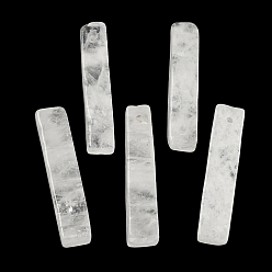 Хрусталь Природного кварца хрустальных подвесок, прямоугольные подвески из горного хрусталя, 41~45.5x9.5~10.5x5.5~6 мм, отверстие : 2~3 мм