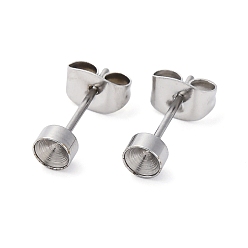 Нержавеющая Сталь Цвет 304 Выводы серьги из нержавеющей стали шпилька, с петлей и ушной гайкой / серьгами, цвет нержавеющей стали, 4x13.5 мм, отверстие : 3.5 мм, штифты : 0.8 мм