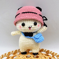 Colorful DIY Doll Crochet Kit, Including Plastic Craft Eye & Locking Stitch Makers, Fiber Yard, Cotton, Iron & Plastic Crochet Hooks, Colorful, 2.2x1.6x0.3cm