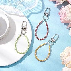 (52) Непрозрачная лаванда 3шт 3цвета стеклянные семена подвесные украшения, с поворотными застежками сплава, разноцветные, 85 мм, 1 шт / цвет