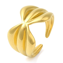 Настоящее золото 18K 304 открытые манжеты из нержавеющей стали для женщин, нерегулярный, реальный 18 k позолоченный, 13.5 мм, регулируемый