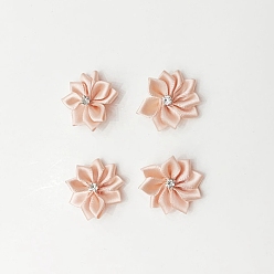 Розовый Стразы из полиэстера, цветы для аппликаций на свадьбу своими руками, туманная роза, 28~30x10 мм