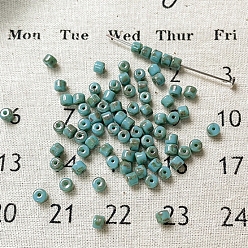 Синий Цилиндрические бусины ручной работы в технике лэмпворк, колонка, синие, 4~4.5x4~4.5 мм, отверстие : 1.5 мм, 83 шт / 10 г