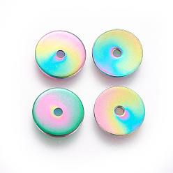 Rainbow Color Ионное покрытие (ip) 304 распорные втулки из нержавеющей стали, диск, Радуга цветов, 8x0.8 мм, отверстие : 1.2 мм