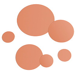 Без Покрытия 6шт. 3 стили медных листов, плоско-круглые, сырой (без покрытия), 50~150x0.5 мм