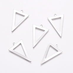 Платина Стойки обшивки латунные подвески, перевернутый треугольник, платина, 28x18x1 мм, отверстие : 1.4 мм