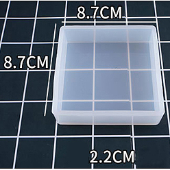Квадрат Силиконовые формы, формы для литья смолы, для уф-смолы, изготовление подвесок из эпоксидной смолы, квадратный, 87x87x22 мм