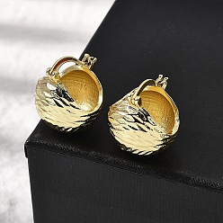 Настоящее золото 18K Круглые серьги-кольца из латуни, без кадмия и без свинца, долговечный, стойки покрытие, реальный 18 k позолоченный, 20.5x18.5x17.5 мм