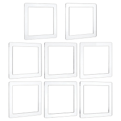 Clear 8Pcs Transparent Acrylic Clay Rolling Frame Set, Square, Clear, 150x150x1mm, Inner Diameter: 120x120mm