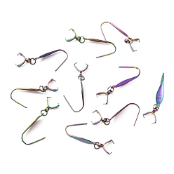 Rainbow Color 316 нержавеющей стали серьги крюков, с 304 защелкой из нержавеющей стали на поручнях, Радуга цветов, 31 мм, 20 датчик, контактный: 0.8 мм и 0.5 мм