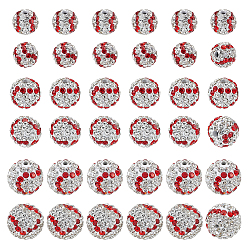 Прозрачный 36 шт. 3 стили бусины из полимерной глины ручной работы со стразами, круглые, прозрачные, 8~12 мм, отверстие : 1.4~1.5 мм, 12 шт / стиль