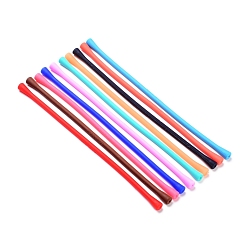 (52) Непрозрачная лаванда Изготовление силиконовых эластичных браслетов, разноцветные, 6-1/4 дюйм (16 см), 4~6 мм, отверстие : 1.8~2 мм