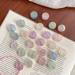 (52) Непрозрачная лаванда Прозрачные акриловые бусины, плоско-круглые, с блеском порошок, разноцветные, 16.6x8.4 мм, отверстие : 4 мм