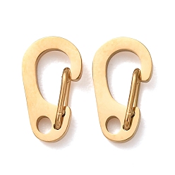 Oro 304 hallazgos de cierre de llavero a presión de acero inoxidable, revestimiento de iones (ip), larga duración plateado, dorado, 12x7x3.5 mm, agujero: 1.6 mm