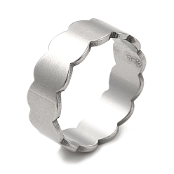 Edelstahl Farbe Anlaufgeschützt 201 Fingerringe aus Edelstahl, Ovaler Ring für Damen, Edelstahl Farbe, 6 mm, Innendurchmesser: 17 mm