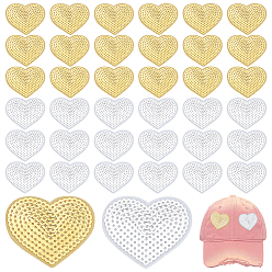 (52) Непрозрачная лаванда 40 шт 2 цвета компьютеризированная вышивка ткань утюг / пришивание заплат, аксессуары для костюма, пайеттские аппликации, сердце, разноцветные, 53x64 мм, 20 шт / цвет