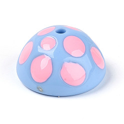 Васильковый Непрозрачные акриловые эмалированные бусины, шляпка гриба, васильковый, 24.5x13.5 мм, отверстие : 2.5 мм