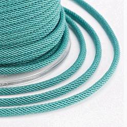 Light Sea Green Round Polyester Cords, Milan Cords/Twisted Cords, with Random Spools, Light Sea Green, 2.5mm, about 10.93 yards(10m)/roll