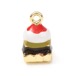 Oliva Colgantes de esmalte de bronce, encantos de pastel, dorado, oliva, 12.5x8x7.5 mm, agujero: 1.5 mm