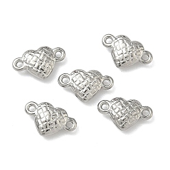 Нержавеющая Сталь Цвет 304 подвески-соединители в виде сердечек из нержавеющей стали в клетку, не тускнеет, цвет нержавеющей стали, 6.5x9.5x2.5 мм, отверстие : 1 мм