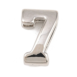 Платина Номер 7 латунные бусины, долговечный, стойки покрытие, без свинца и без кадмия, платина, 14x9x5 мм, отверстие : 11x3 мм