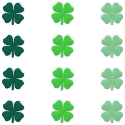 (52) Непрозрачная лаванда 12шт 3 цвета клевера пищевые экологически чистые силиконовые фокусные бусины, разноцветные, 29.5x28.5x7.5 мм, отверстие : 2 мм, 4 шт / цвет