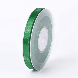Grün Doppelseitiges Polyester-Satinband, mit metallisch silberner Farbe, grün, 3/8 Zoll (9 mm), ungefähr 100 Yards / Rolle (91.44 m / Rolle)
