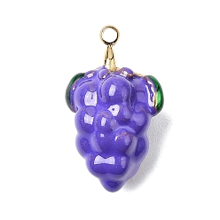 Винограды 304 подвески из нержавеющей стали, с эмалью, винограды, 19.5x12x10 мм, отверстие : 1.5 мм