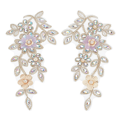 (52) Непрозрачная лаванда 1пара заплаток из полиэстера и стеклянного кружева, для аксессуаров своими руками, цветок, разноцветные, 270x140x3.5 мм