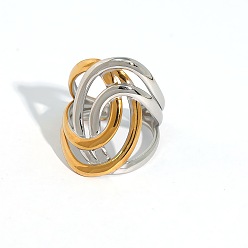 Золотой & Цвет Нержавеющей Стали 304 палец кольца из нержавеющей стали, самородки, золотые и нержавеющая сталь цвет, размер США 8 1/4 (18.3 мм)