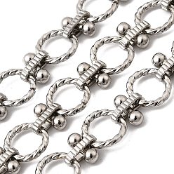 Платинированный Звенья цепей из сплава с текстурированными кольцами, с железом, без кадмия, без никеля и без свинца, несварные, Реальная платина, 10~11.5x10~11.5x2~4 мм