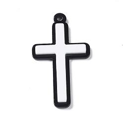 Белый Непрозрачные акриловые подвески, крест очарование, белые, 45x25x3.5 мм, отверстие : 2 мм