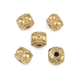 Настоящее золото 18K 304 из нержавеющей стали бусы, квадратный, ионное покрытие (ip), реальный 18 k позолоченный, 7x6x4.5 мм, отверстие : 1.6 мм