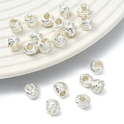 Platine 20 pièces de perles d'espacement en alliage ondulé, forme de cocon de ver à soie, platine, 5x6mm, Trou: 2.3mm