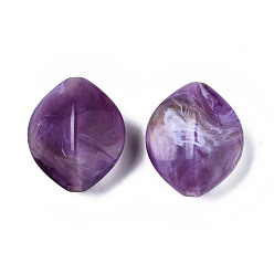 Средняя Орхидея Акриловые бусины, Стиль имитация драгоценных камней, ромб, средне орхидеи, 29.5x24.5x14.5 мм, отверстие : 2 мм, Около 120 шт / 500 г