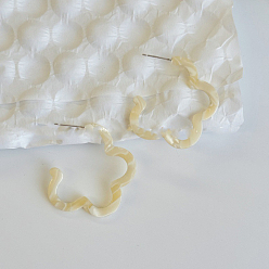 Мокасин Серьги-гвоздики с уксусной кислотой, цветок, мокасин, 35x35 мм