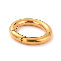 Real 18K Gold Plated 304 Stainless Steel Spring Gate Rings, O Rings, Ring, Real 18K Gold Plated, 6 Gauge, 24x4mm, Inner Diameter: 16mm