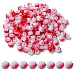 Red 6/0 Opaque Glass Seed Beads, Round Hole, Rondelle, Red, 4~4.5x3~4mm, Hole: 0.8~1.5mm, 10g/box