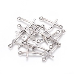 Черный Цвет Металла Соединители звеньев сплава, без кадмия и без свинца, боком пересекают, металлический черный , 39x17x2 мм, отверстие : 3 мм